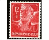 Mint Stamp German Reich MI895(SCB282) 2+8 German reichspfennig Blackish pink RAD man in uniform with spade**STOCK IMAGE**