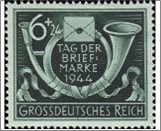 Mint Stamp German Reich 1944 MI904(SCB288) 6+24 German reichspfennig Black blue green Posthorn, letter**STOCK IMAGE**