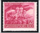 Mint Stamp German Reich MI908(SCB291) 12+8 German reichspfennig Pink carmine Volkssturm members, eagle**STOCK IMAGE**