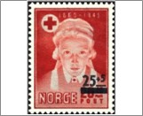 Mint Stamp Norway 1948 NK374IT2(SCB47) Red Cross 25 Øre Red**STOCK IMAGE**
