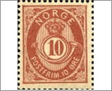 Used Stamp Norway 1886 NK53I(SC40) Posthorn (20 mm 1886-93) 10 Øre Brown carmine**STOCK IMAGE**