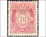 Used Stamp Norway 1894 NK57(SC51) Posthorn Antiqua Centraltrykkeriet 10 Øre Rose**STOCK IMAGE**