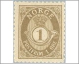 Used Stamp Norway 1899 NK73X(SC47) Posthorn Antiqua Knudsen 1 Øre Grey**STOCK IMAGE**