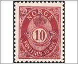 Used Stamp Norway 1898 NK77(SC51) Posthorn Antiqua Knudsen 10 Øre Carmine**STOCK IMAGE**