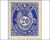 Used Stamp Norway 1899 NK79X(SC53) Posthorn Antiqua Knudsen 20 Øre Ultramarine**STOCK IMAGE**