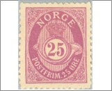 Used Stamp Norway 1901 NK80X(SC54) Posthorn Antiqua Knudsen 25 Øre Violet**STOCK IMAGE**
