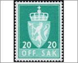 Used Stamp Norway 1969 NKT101a OFF. SAK I Fosforescent 20 Norwegian øre Black bluish green**STOCK IMAGE**