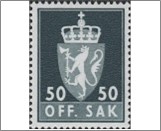 Used Stamp Norway 1969 NKT104(SCNO O86) OFF. SAK I Fosforescent 50 Norwegian øre Dark grey blue**STOCK IMAGE**