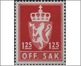 Used Stamp Norway 1975 NKT129a(SCNO O106) OFF. SAK II 1.25 kr - Norwegian krone Brownish red**STOCK IMAGE**