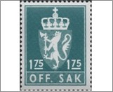 Used Stamp Norway 1982 NKT132(SCNO O109) OFF. SAK II 1.75 kr - Norwegian krone Dark green blue**STOCK IMAGE**