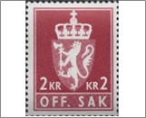 Used Stamp Norway 1982 NKT134(SCNO O111) OFF. SAK II 2 kr - Norwegian krone Carmine**STOCK IMAGE**