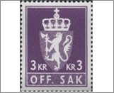 Used Stamp Norway 1982 NKT135(SCNO O112) OFF. SAK II 3 kr - Norwegian krone Bluish violet**STOCK IMAGE**