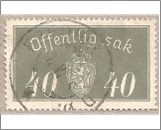 Used Stamp Norway 1933 NKT17(SCNO O18) Offentlig Sak 40 Norwegian øre Grey**STOCK IMAGE**