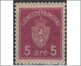 Used Stamp Norway 1926 NKT1a(SCNO O1) Tjenesterfrimærke 5 Norwegian øre Lilac**STOCK IMAGE**