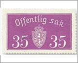 Used Stamp Norway 1934 NKT26(SCNO O17) Offentlig Sak 35 Norwegian øre Violet**STOCK IMAGE**