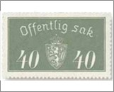 Used Stamp Norway 1935 NKT27(SCNO O18a) Offentlig Sak 40 Norwegian øre Grey**STOCK IMAGE**