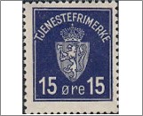 Used Stamp Norway 1926 NKT3(SCNO O3) Tjenesterfrimærke 15 Norwegian øre Violet blue**STOCK IMAGE**