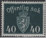 Used Stamp Norway 1938 NKT37(SCNO O30) Offentlig Sak 40 Norwegian øre Black green**STOCK IMAGE**