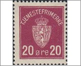 Used Stamp Norway 1926 NKT4(SCNO O4) Tjenesterfrimærke 20 Norwegian øre Purple**STOCK IMAGE**