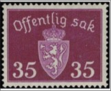 Used Stamp Norway 1941 NKT44(SCNO O40) Offentlig Sak- No watermark 35 Norwegian øre Violet**STOCK IMAGE**