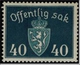 Used Stamp Norway 1941 NKT45(SCNO O41) Offentlig Sak- No watermark 40 Norwegian øre Black green**STOCK IMAGE**