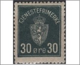 Used Stamp Norway 1926 NKT5(SCNO O5) Tjenesterfrimærke 30 Norwegian øre Grey**STOCK IMAGE**