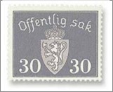 Used Stamp Norway 1947 NKT63(SCNO O39A) Offentlig Sak- No watermark 30 Norwegian øre Grey**STOCK IMAGE**
