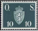 Used Stamp Norway 1951 NKT69(SCNO O59) Offentlig Sak 10 Norwegian øre Grey blue**STOCK IMAGE**
