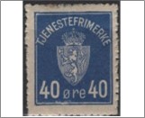 Used Stamp Norway 1926 NKT6a(SCNO O6) Tjenesterfrimærke 40 Norwegian øre Blue**STOCK IMAGE**