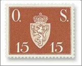 Used Stamp Norway 1952 NKT70(SCNO O60) Offentlig Sak 15 Norwegian øre Brown**STOCK IMAGE**