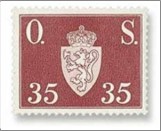 Used Stamp Norway 1952 NKT72(SCNO O62) Offentlig Sak 35 Norwegian øre Red Brown**STOCK IMAGE**