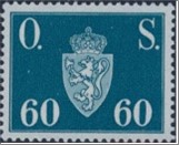 Used Stamp Norway 1951 NKT73(SCNO O63) Offentlig Sak 60 Norwegian øre Green blue**STOCK IMAGE**