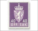 Used Stamp Norway 1955 NKT83(SCNO O72) OFF. SAK I 40 Norwegian øre Blue violet**STOCK IMAGE**