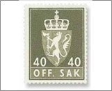 Used Stamp Norway 1968 NKT84(SCNO O84) OFF. SAK I 40 Norwegian øre Black brown olive**STOCK IMAGE**