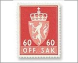 Used Stamp Norway 1964 NKT89(SCNO O87) OFF. SAK I 60 Norwegian øre Red**STOCK IMAGE**
