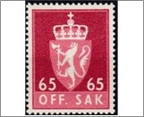 Used Stamp Norway 1968 NKT90(SCNO O88) OFF. SAK I 65 Norwegian øre Carmine red**STOCK IMAGE**