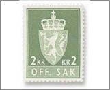 Used Stamp Norway 1960 NKT96(SCNO O81) OFF. SAK I 2 kr - Norwegian krone Dark grey green**STOCK IMAGE**