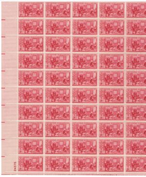 Mint Sheet USA 1952 SC1004SH Betsy Ross Showing Flag to Washington, Robert Morris & Georg Carmine rose 3 Cent 1952 Full Sheet**STOCK IMAGE**