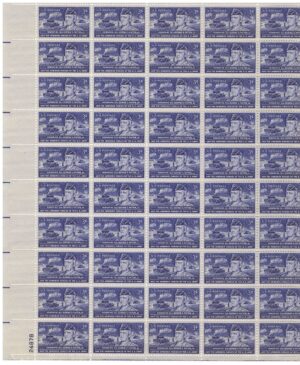 Mint Sheet USA 1953 SC1026SH Gen. George S. Patton, Jr. and Tanks in Action Blue violet 3 Cent 1953 Full Sheet**STOCK IMAGE**