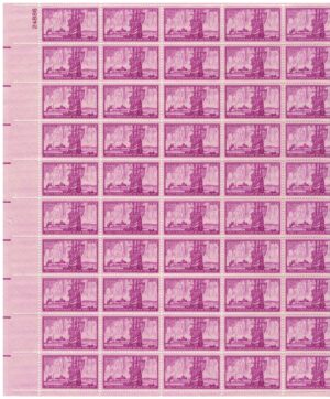 Mint Sheet USA 1953 SC1027SH Dutch Ship in New Amsterdam Harbor Bright red violet 3 Cent 1953 Full Sheet**STOCK IMAGE**
