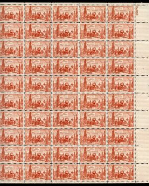 Mint Sheet USA 1953 SC1028SH Gadsden Purchase Copper brown 3 Cent 1953 Full Sheet**STOCK IMAGE**