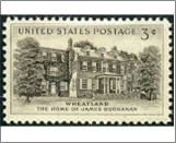 Mint Stamp USA 1956 SC1081 Pres. Buchanan's Home, Lancaster, PA Black brown 3 Cent 1956**STOCK IMAGE**