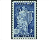 Mint Stamp USA 1956 SC1082 Labor Day - Mosaic, AFL-CIO Headquarters Dark blue 3 Cent 1956**STOCK IMAGE**