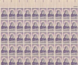 Mint Sheet USA 1956 SC1084SH Devils Tower Violet 3 Cent 1956 Full Sheet**STOCK IMAGE**