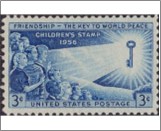 Mint Stamp USA 1956 SC1085 Children of the World Dark blue 3 Cent 1956**STOCK IMAGE**
