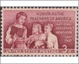 Mint Stamp USA 1957 SC1093 Teacher and Pupils Rose lake 3 Cent 1957**STOCK IMAGE**