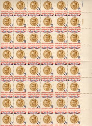 Mint Sheet USA 1957 SC1096SH Ramon Magsaysay Multicolor 8 Cent 1957**STOCK IMAGE**
