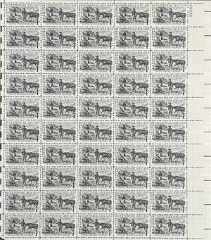 Mint Sheet USA 1959 SC1130SH Henry Comstock at Mount Davidson Site, Horse Black 4 Cent 1959 Full Sheet**STOCK IMAGE**