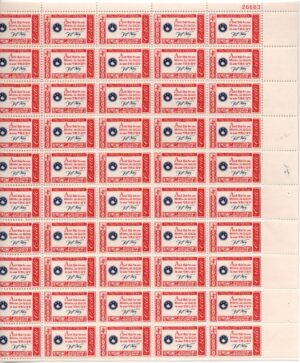 Mint Sheet USA 1960 SC1142SH Francis Scott Key Quotation Carmine,Dark blue 4 Cent 1960**STOCK IMAGE**