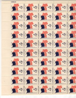 Mint Sheet USA 1960 SC1153SH U.S. Flag, 1960 Red,Deep blue 4 Cent 1960 Sheet of 50**STOCK IMAGE**